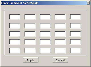 User Defined 5x5 Mask Dialog